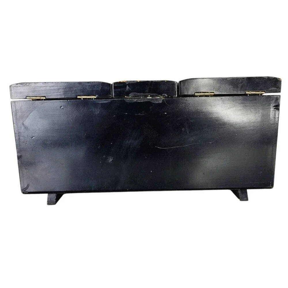 Vintage 1940s Dual Musical Mirrored Jewelry Box Dancing Ballerina & Tuxedo Man